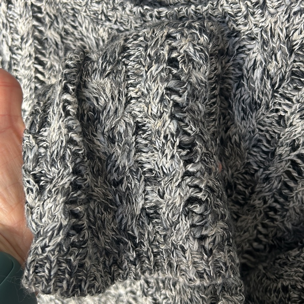 DENIM & SUPPLY RALPH LAUREN Gray and White Marled Open Knit Sweater Size XL - Picture 9 of 15